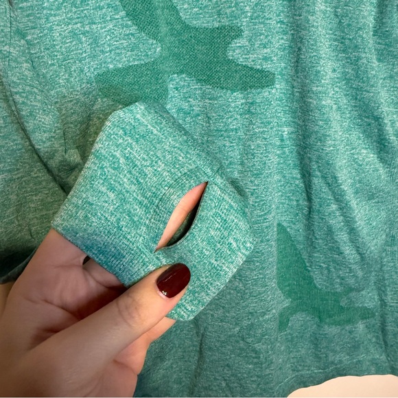 OISELLE Flyte Long Sleeve Shirt Shelly Green Seamless Birds Sz Med - Picture 3 of 5